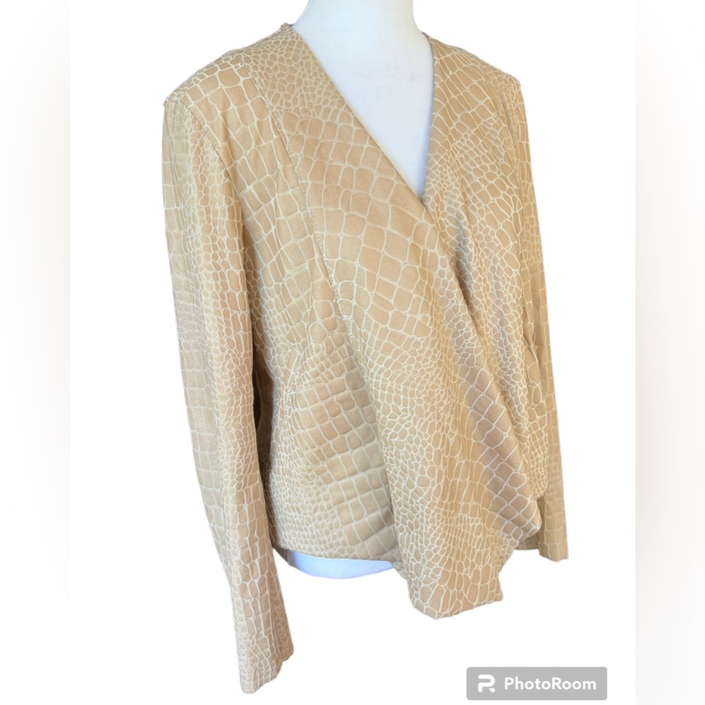 Blank Nyc Croc Pattern Draped Wrap Jacket In Wish… - image 4